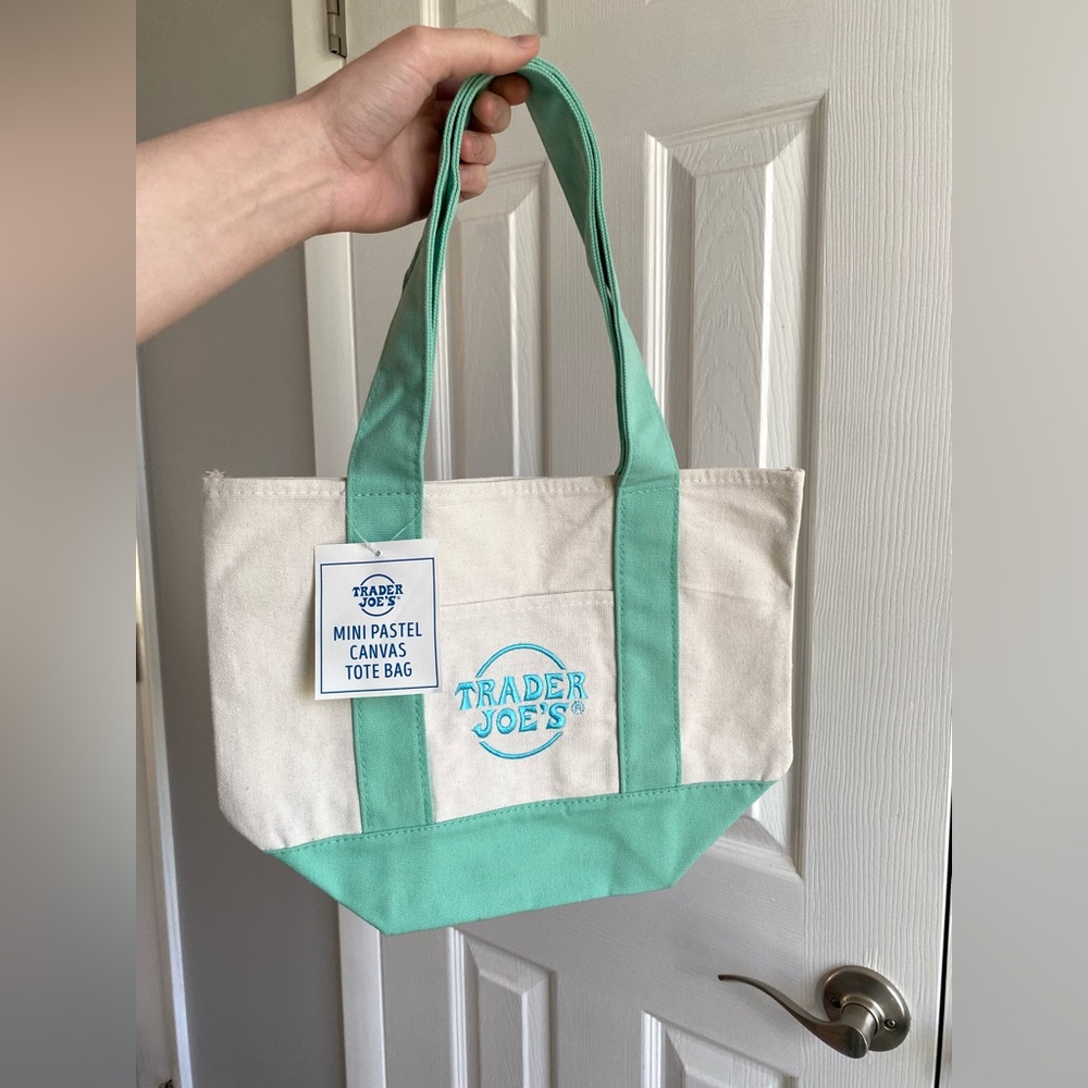 Trader Joe’s Pastel Mini Tote in Green